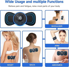 Body Massager, Wireless Portable Neck Massager with 8 Modes and 19 Strength Levels Rechargeable Pain Relief