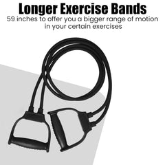 Premium Double Toning Tube Resistance Band for Workout for Men & Women, Exercise Bands with Heavy Quality Grip (Black)