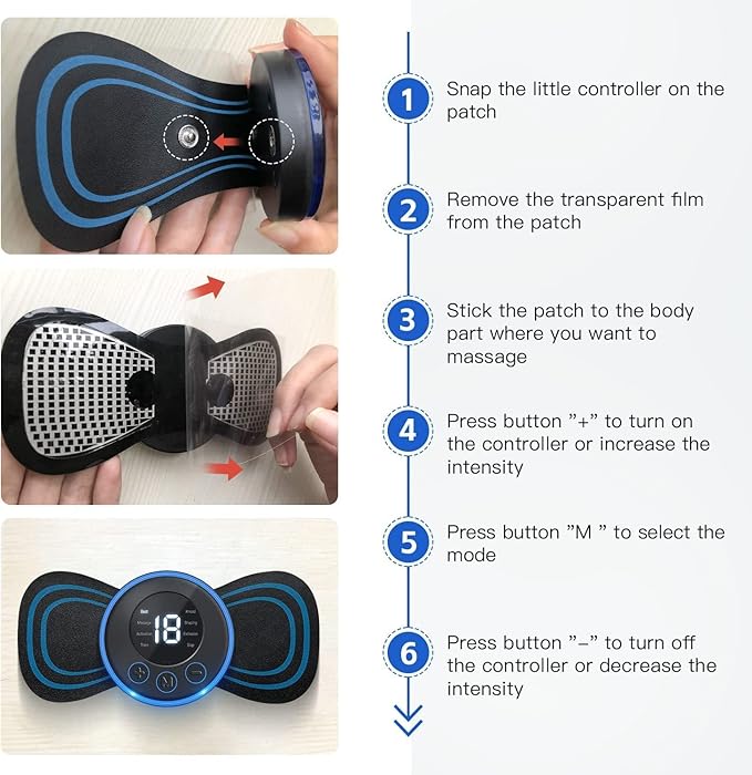 Body Massager, Wireless Portable Neck Massager with 8 Modes and 19 Strength Levels Rechargeable Pain Relief