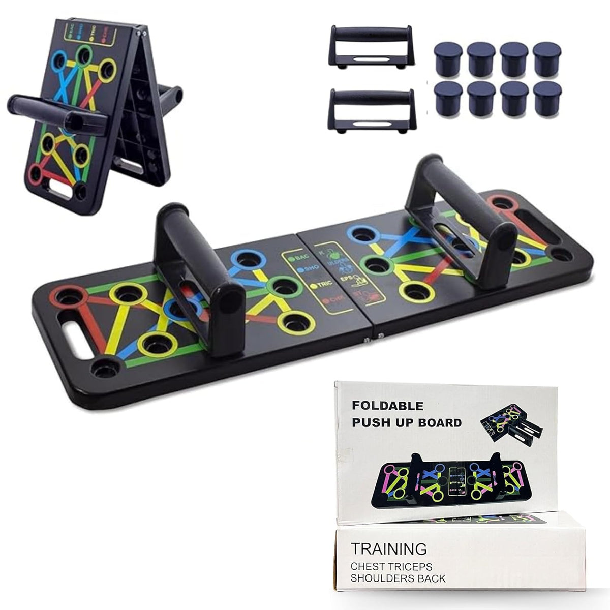 Premium 15 In 1 Pushup Board: Gym Equipment for Home Workout, Versatile Pushup Stand, Ideal Home Gym Equipment for Strength Training and Fitness, Durable and Ergonomic Design (Black)