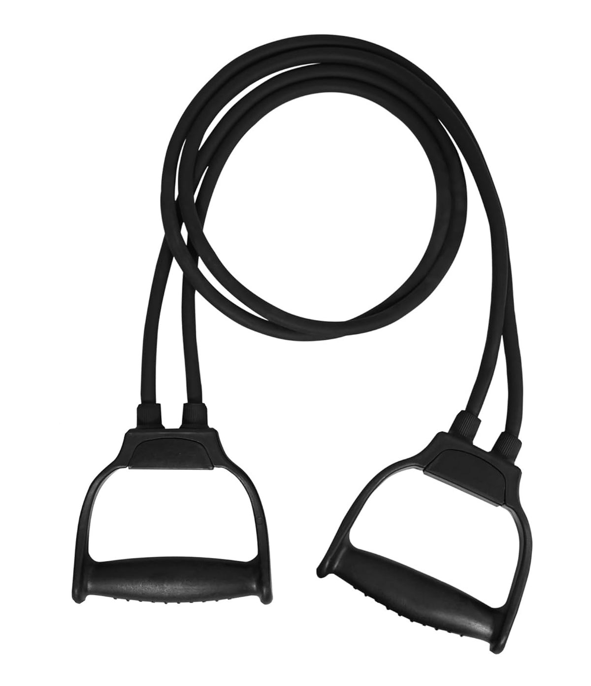 Premium Double Toning Tube Resistance Band for Workout for Men & Women, Exercise Bands with Heavy Quality Grip (Black)