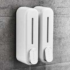 Wall Mount Hand Liquid Shampoo Shower Gel Dispenser for Hotel Bathroom White