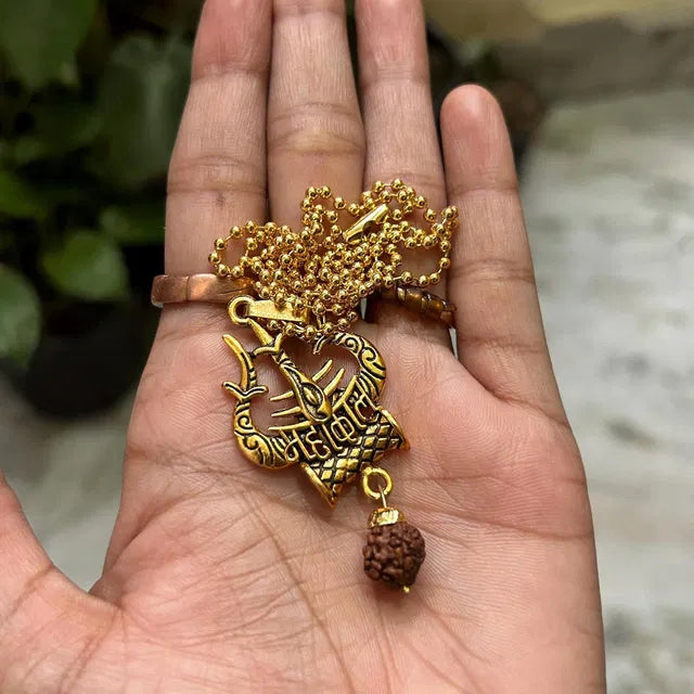 Spiritual Necklace Shiva Trishul damaru Necklace